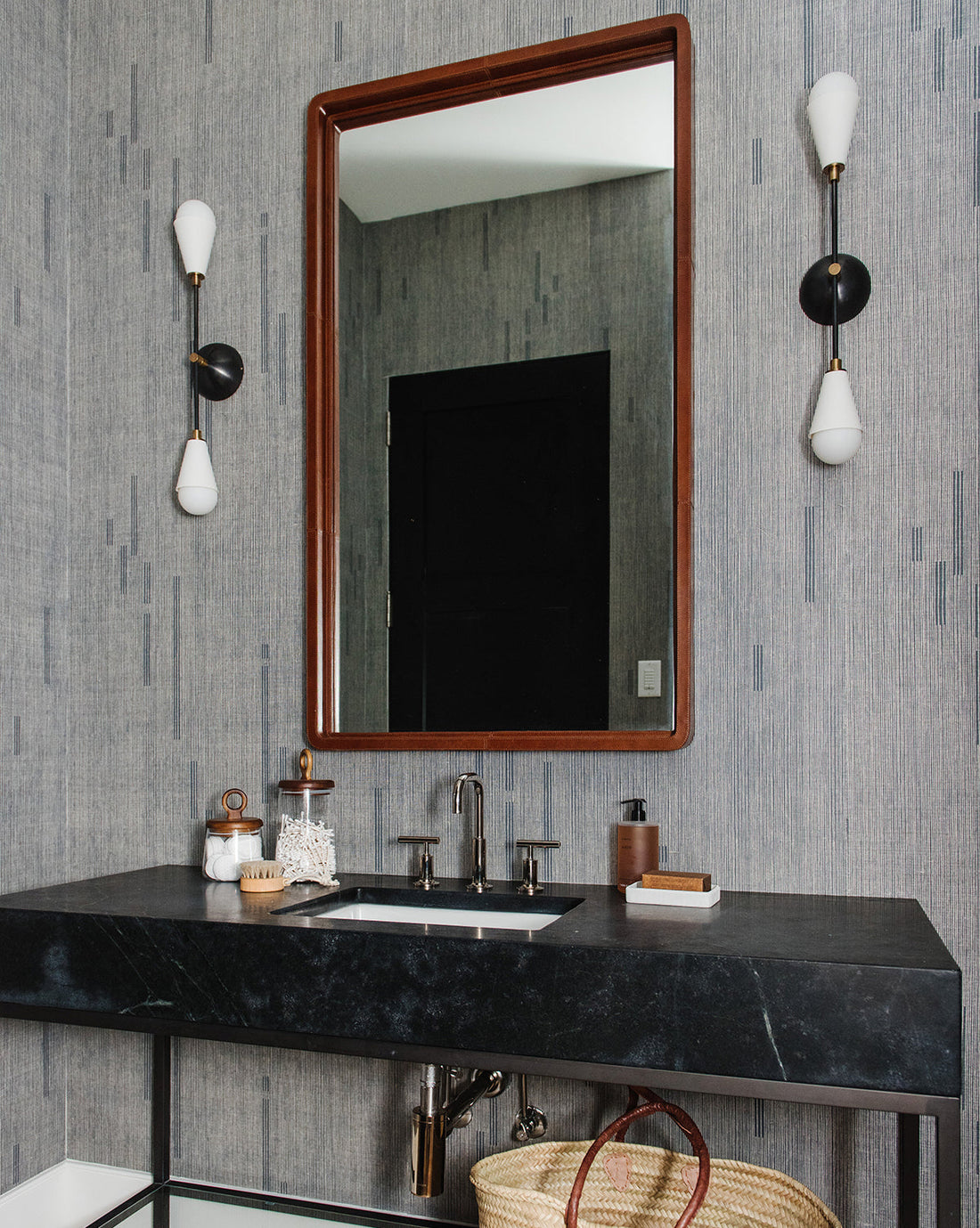 Franklin Leather Mirror